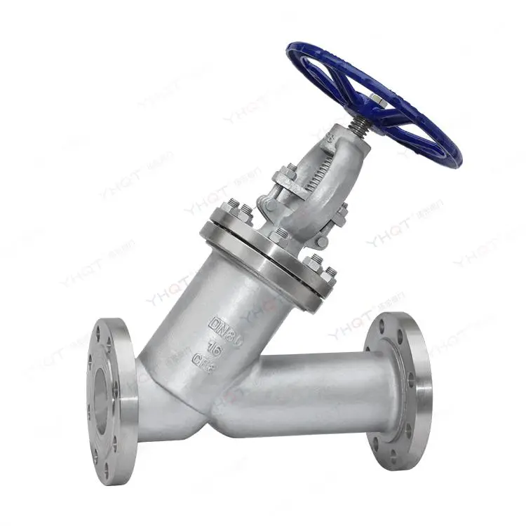 Y-shaped globe valve
